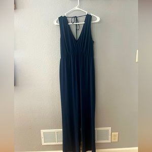 BCBGeneration V-Neck Sleeveless Tie-Back Jumpsuit